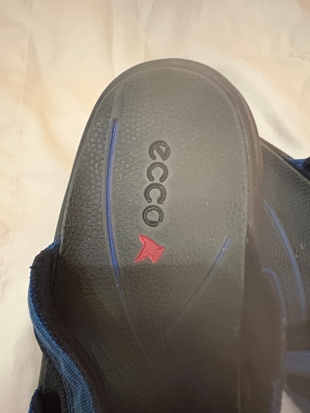 Ecco Blue and Black Cross-Strap Slide Sandals 37 - Picture 2 of 9
